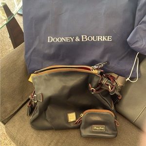 New purse navy blue leather